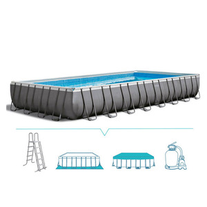 <span class=keywords><strong>Piscine</strong></span> rectangulaire <span class=keywords><strong>INTEX</strong></span> 26374 avec structure métallique, matériau PVC durable, capacité 54368L, garantie 1 an - Product Image 5