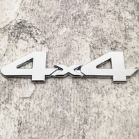 Autocollant de logo 3D métallique rouge chromé noir 4X4 pour coffre de voiture, logo pour véhicule tout-terrain à quatre roues motrices