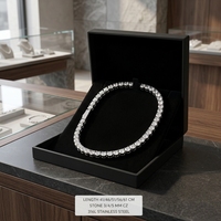 Collier tennis en acier inoxydable 316L, entièrement serti de zircons, chaîne hip-hop à maillons géométriques, bijou pour usage quotidien