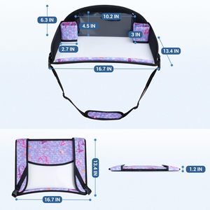 Bandeja de Viaje Plegable de Lujo para Asiento de Coche con Cierre de Cremallera, Duradera y Portátil para Niños y Bebés - Organizador para Viajes por Carretera - Product Image 3