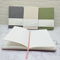 Carnet de notes personnalisé A5 avec logo, couverture en tissu de lin, impression 2026