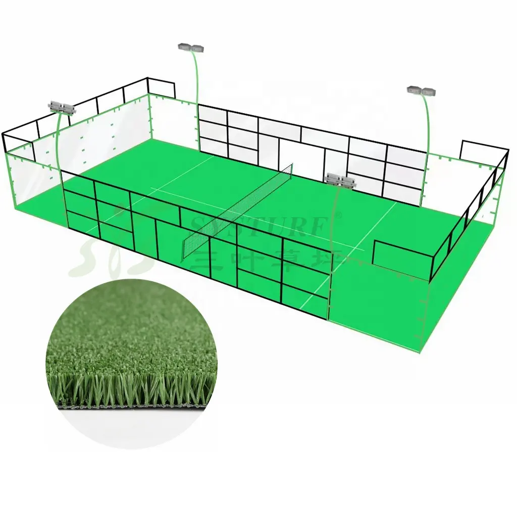 12mm grün blau Padel Rasen gras für Indoor Outdoor Padel Tennisplätze