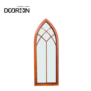 China Manufacturer Decorative Arched Aluminum Clad Wood Windows Arch Design Windows