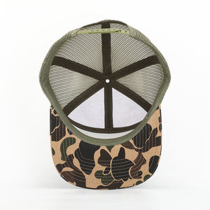 الجملة OEM مخصص عالية الجودة 7 لوحة القطن حك شارة مطرّزة شعار شبكة Snapback كامو قبعة سائق الشاحنة قبعة - Product Image 6