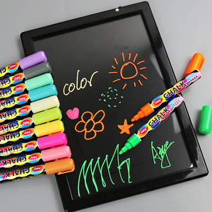 Juego de rotuladores de <span class=keywords><strong>tiza</strong></span> líquida para ventana de neón, rotuladores de <span class=keywords><strong>pintura</strong></span> para vidrio lavable, 8/12 colores - Product Image 4