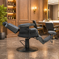 Fauteuil de barbier hydraulique robuste en cuir PU, rotation à 360°, capacité de 500 lb, pour salon de coiffure, fauteuils de barbier pour hommes, Silla De Barberia