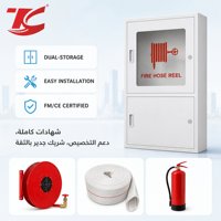 Tuyau d'incendie blanc certifié FM CE CPR avec bande rouge, haute pression, tissé, pour l'infrastructure saoudienne