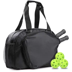 Hot Selling Travel Athletic Durable Pickle Ball Bag Paddle Case Racket Tennis Portable Black Tote Bag Pickle