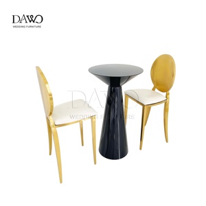 Table de bar ronde noire moderne de luxe, chaise haute pour les événements de mariage, les cocktails, les hôtels, les banquets, les centres commerciaux, les ateliers et les salons - Product Image 3