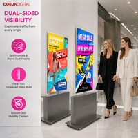 Afficheur publicitaire LCD vertical autonome, lecteur d'affichage numérique au sol sans écran tactile, fonctionnement 24h/24 et 7j/7 pour les magasins de détail, les banques, les réceptions