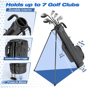 Bolsa de <span class=keywords><strong>Golf</strong></span> Ligera con Diseño Compacto, Doble Correa Acolchada, Cubierta Impermeable y Bolsillos para Accesorios - Product Image 2