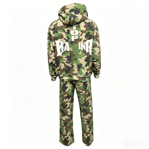 Conjunto Deportivo de Sudadera con Capucha y Pantalones de Chándal para Hombre, con Logotipo Personalizado, Pedrería, de Algodón Grueso, Holgado, Estilo Urbano, Talla Grande - Product Image 2