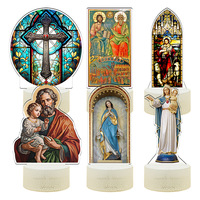 Lampe chrétienne imprimée UV 3D à LED avec visualisation en forme de croix Veilleuse pour chambre à coucher Cadeau religieux Décoration intérieure
