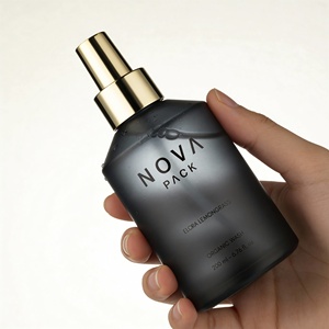 Flacone Spray di Lusso per Fragranza Ambiente 100 120ml 200ml 300ml, <span class=keywords><strong>Bottiglia</strong></span> in Vetro Nero Opaco Satinato con Tappo Oro Rosa per Nebulizzatore Viso - Product Image 2