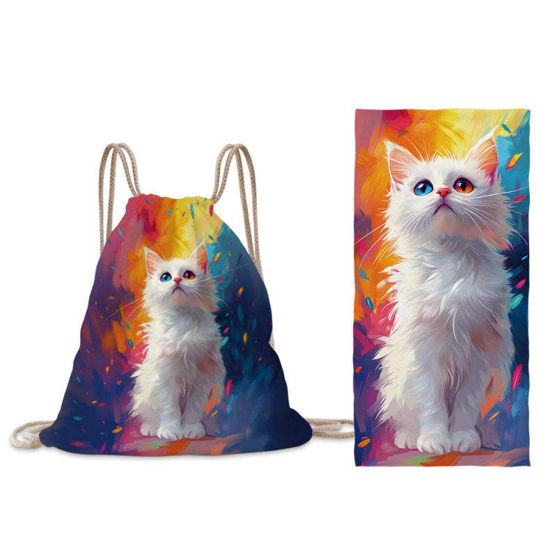 Toalla de playa con diseño de gato