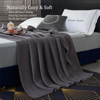Vente en gros Couverture tissée gaufrée ultra douce Couvertures d'été respirantes légères pour dormeur chaud Gris