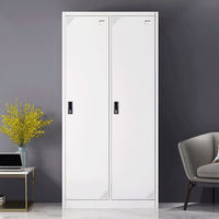 Armoire de rangement en acier à double porte, blanche et durable, adaptée aux bureaux, aux maisons, aux banques, aux écoles et aux gymnases