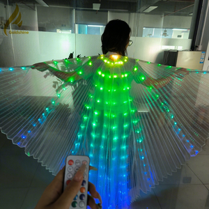 Offre Spéciale GoldShine Ailes de danse orientale pour adultes Ailes lumineuses à LED multifonctionnelles avec télécommande pour décorations de fête - Product Image 1