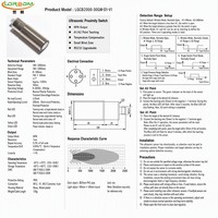 Capteur ultrasonique étanche LORDDOM, mesure de niveau 2m, distance réglable, RS485 4-20mA, IP65, CE, RoHS, jauge de niveau ultrasonique