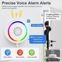 Système d'alarme de sécurité intelligent pour la maison WiFi, matériau ABS, sirène intelligente 120 dB avec 17 messages vocaux, fonction SOS/Anti-intrusion/Soin