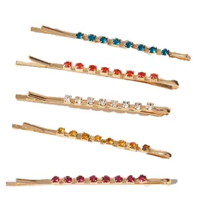 wholesale newest Design simple geometric metal Clips Girls fashion gold Pearl Hairpins clip hair accessories