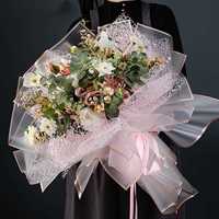 Papel de Regalo para Flores, Translúcido, Mate, Impermeable, con Borde Dorado, Doble Cara, de Película de PE, Ecológico, Hecho a Mano, en Oferta