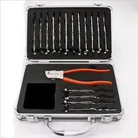 Outils de serrurier LISHI originaux, 16 pièces, 2 en 1, outils de décodage de clés de voiture, avec valise