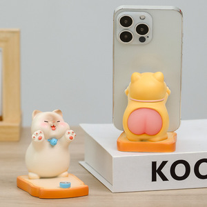 Ruijie Cat Phone <b>Stand</b> Resin Cartoon Desk Decor For <b>Iphone</b> Tablet Holder Gift - Product Image 5