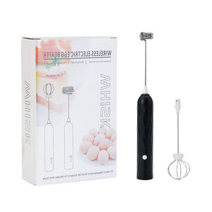 カスタム2in1電気泡立て器ステンレス鋼ミルク泡立て器フォームメーカーキッチンエッグミキサービーターハンドヘルド自動コーヒー泡立て器 - Product Image 1