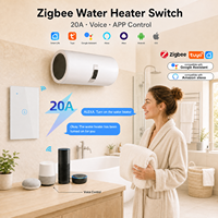 Interrupteur intelligent Tuya Zigbee US 20A pour chauffe-eau, type panneau tactile, télécommande, commande vocale, compatible Google Smart Switch
