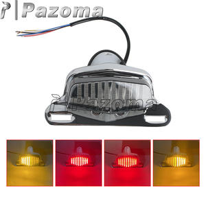 Feu arrière de moto LED chromé avec lentille transparente pour Harley Bobber Custom Cafe Racer <span class=keywords><strong>Norton</strong></span> Honda Yamaha Suzuki etc. - Product Image 6