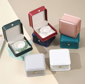 Multi-Color PU Leather Jewelry <b>Box</b> with Velvet Lining Custom Logo Ring Pendant Bracelet Bangle <b>Storage</b> <b>Box</b> Wholesale - Product Image 2