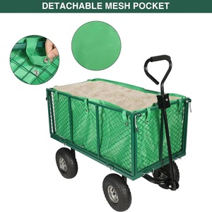 Chariot de jardin pliable 110x51x83cm, capacité de charge 400kg, pour outils de jardinage et travaux extérieurs - Product Image 2