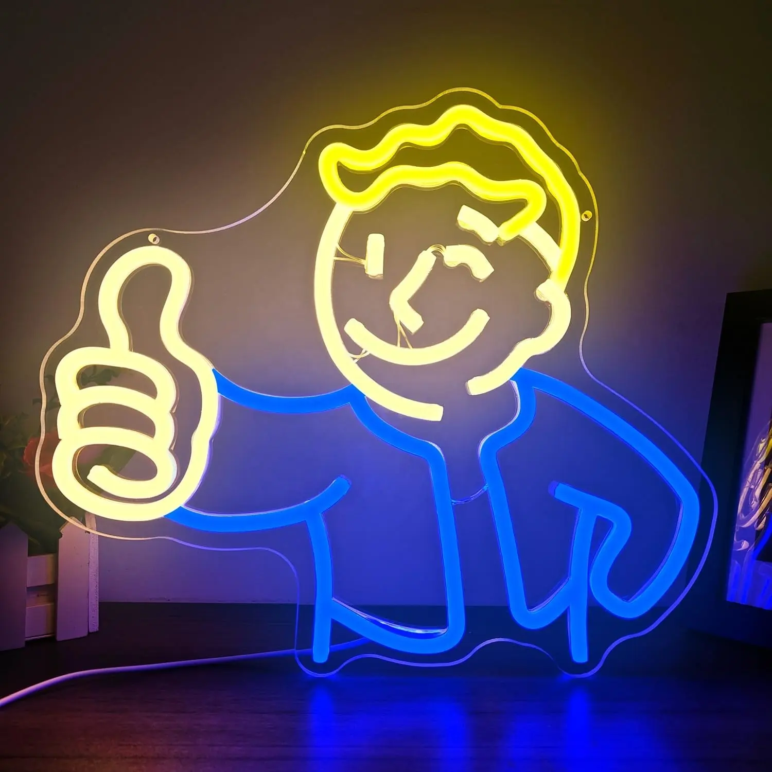Fallout Neon Sign pour Chambre Vault Boy Dimmable Game Led Neon Signs pour Décoration Murale Neon Light Signs Light Light Light