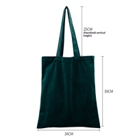 Sac fourre-tout en velours uni coloré, personnalisable avec broderie, sac fourre-tout à bandoulière pour le shopping