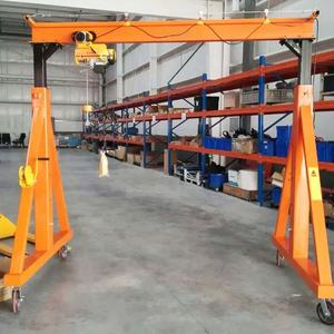 Huada Schwerindustrie 1000kg Mini Mobiler Höhenverstellbarer Faltbarer Tragbarer Aluminium-Portalkran mit Motorgetriebe 10m Hubhöhe - Product Image 6