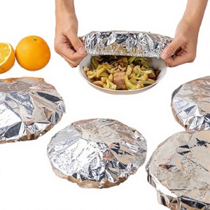 Couvre-plats en aluminium souple PE, lot de 4, couvercles ronds pour aliments, adaptés au micro-ondes, pour une utilisation en cuisine - Product Image 3