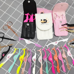 Private label Logo In Acciaio Inox strumenti di ciglia set sopracciglio applicatore ciglia <span class=keywords><strong>forbici</strong></span> rosa ciglia <span class=keywords><strong>forbici</strong></span> pinzette - Product Image 6