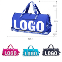 Sac de sport et de voyage rose en polyester Ripstop, grande capacité, imperméable, convertible, avec logo personnalisé, idéal pour la gym et les week-ends