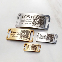 Personalisiertes Graviertes Haustier-Namensschild, Metall-ID-Anhänger für Hunde und Katzen, Individueller Halsband-Anhänger, QR-Code Optional für Verlorene Haustiere