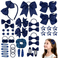 Ensemble d'accessoires pour cheveux pour filles style coréen, très demandé, avec bandeau en ruban gros-grain en tissu, pinces à cheveux et élastiques pour cheveux, pour les fêtes