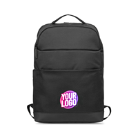 Sac à dos d'ordinateur portable de bureau mobile léger et durable avec logo personnalisé, fermeture éclair, bretelles arquées, polyester, pour ordinateur portable 15 pouces