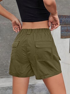 Shorts chauds pour femmes, taille haute, imperméables, séchage rapide, élastiques, sportifs, pour activités de plein air, couleur unie, style européen, américain, coréen, vêtements de travail - Product Image 2