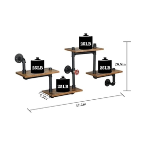 <strong>Industrial</strong> <strong>Pipe</strong> <strong>Shelving</strong> Wood Planks Floating Shelves Wall Mounted Retro Rustic <strong>Industrial</strong> Shelf for Bar Kitchen Living Room - Product Image 3