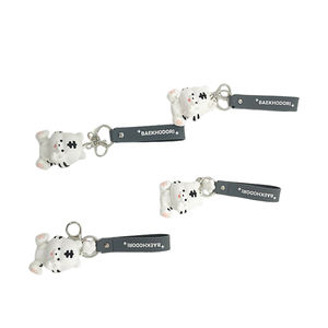 Porte-clés personnalisé en silicone, motif tigre blanc de dessin animé, poupée 3D, bracelet de poignet, pendentif de sac, accessoires promotionnels personnalisables - Product Image 4