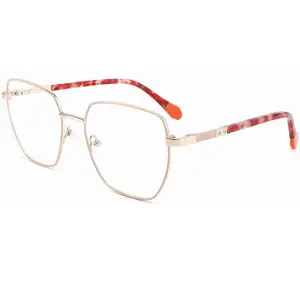 Großhandel Custom Brillen gestelle Klassische Optische Brillen Rahmen Metall Tempel Brillen Brillen Brillen Brillen Frauen