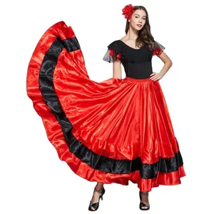 Girls Belly Dance Skirt Flamenco Skirt for Women Spanish Dance Skirt