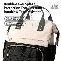 Sac à langer multifonctionnel léger pour maman, sac à dos en tissu Oxford avec ceinture à coussin d'air pour rangement domestique, logo personnalisé, grande capacité