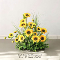 Décoration de tournesol artificiel, aménagement paysager végétal vert, décoration de plante simulée, décoration d'angle