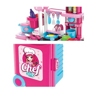 EPT 3 in1 Girls Cooking Chef Pretend Kitchen Trolley valigia Set <span class=keywords><strong>giocattolo</strong></span> da <span class=keywords><strong>cucina</strong></span> per ragazza con funzione luce e musica - Product Image 5